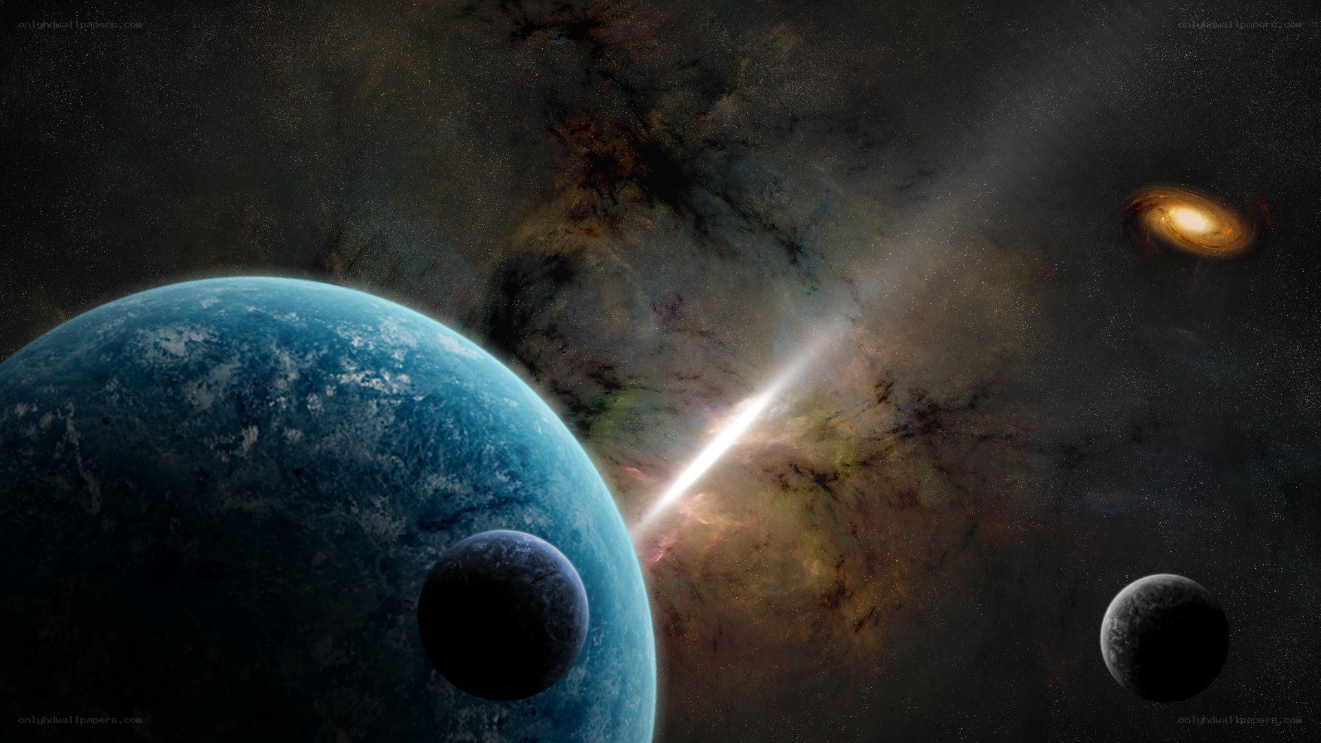 Cosmic planet scene