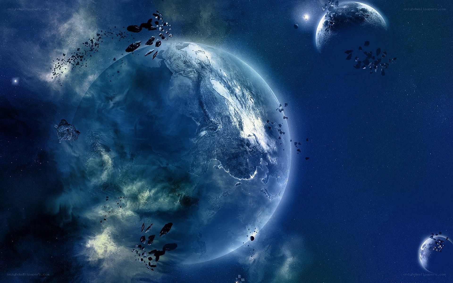 Cosmic planet scene