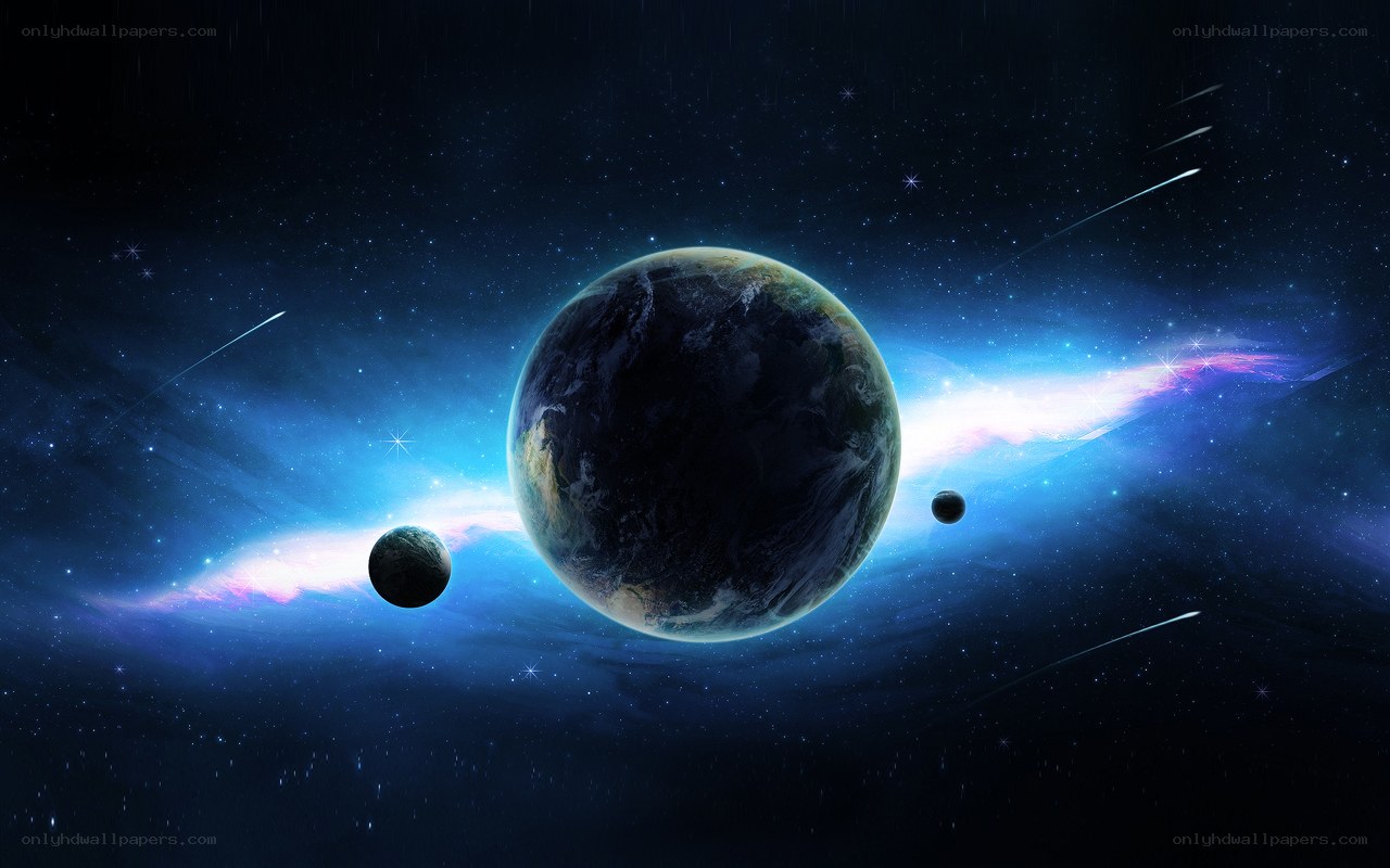 Cosmic planet scene