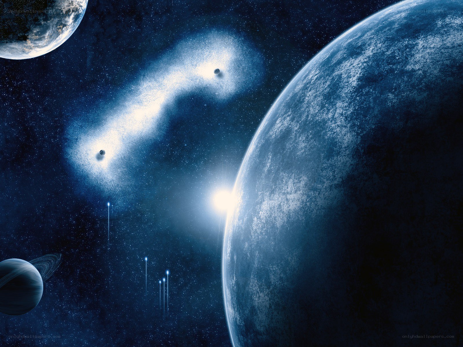 Cosmic planet scene