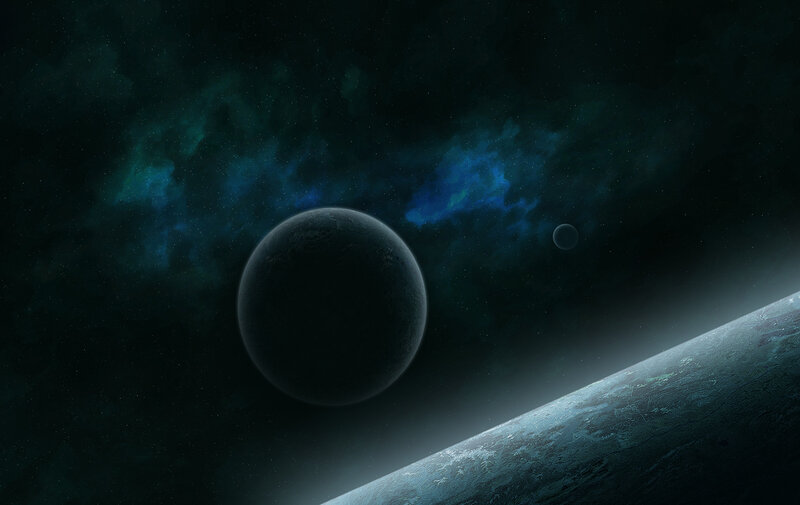 Cosmic planet scene