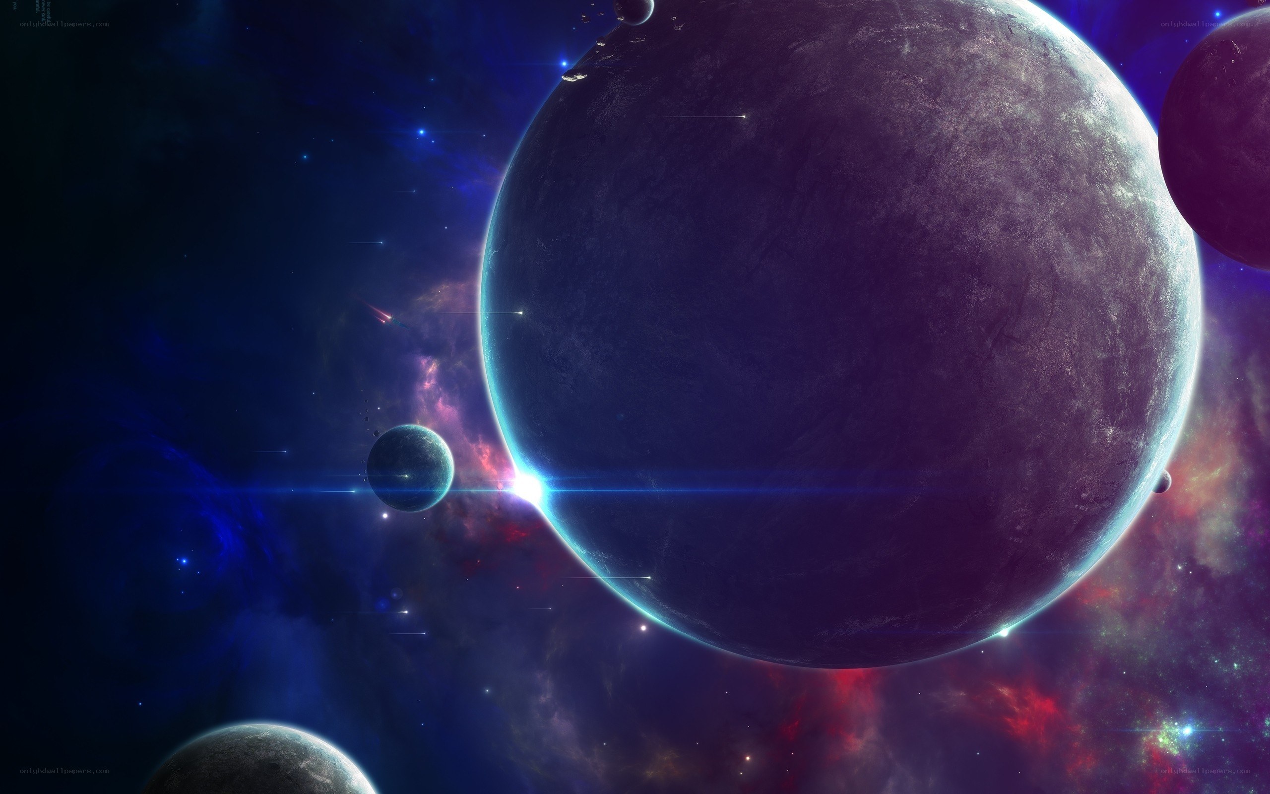 Cosmic planet scene