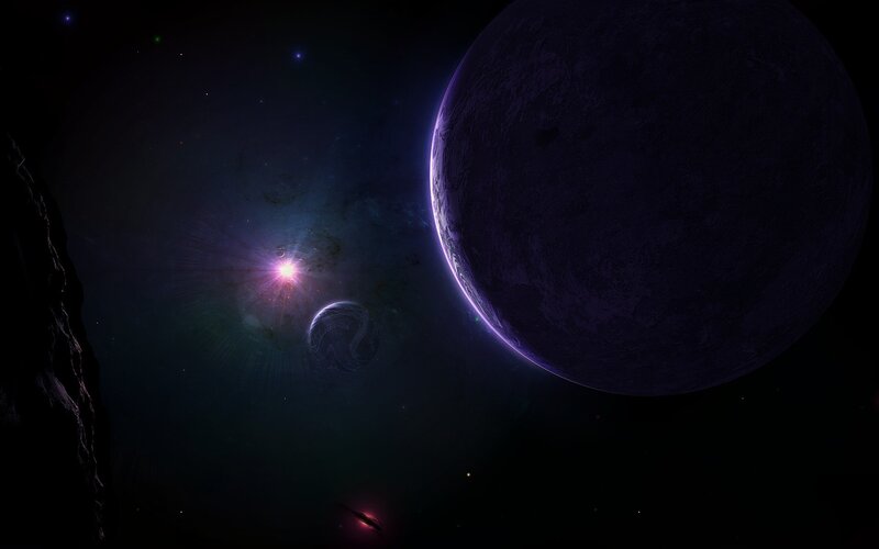 Cosmic planet scene