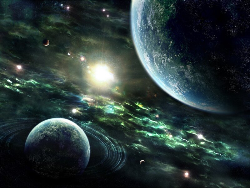 Cosmic planet scene