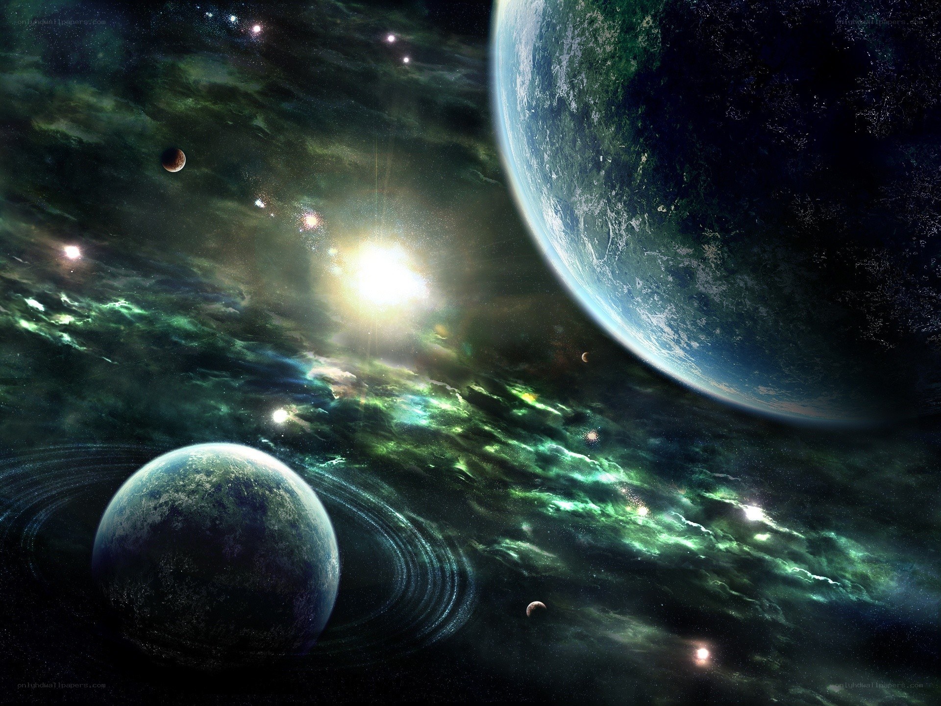 Cosmic planet scene