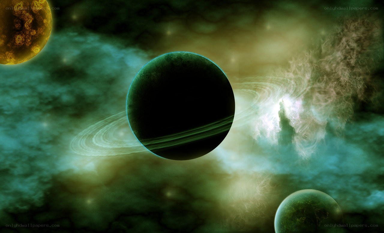 Cosmic planet scene
