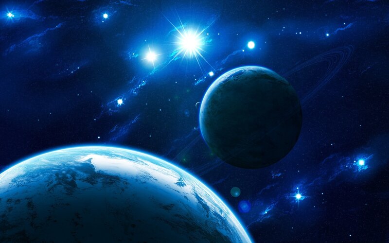 Cosmic planet scene