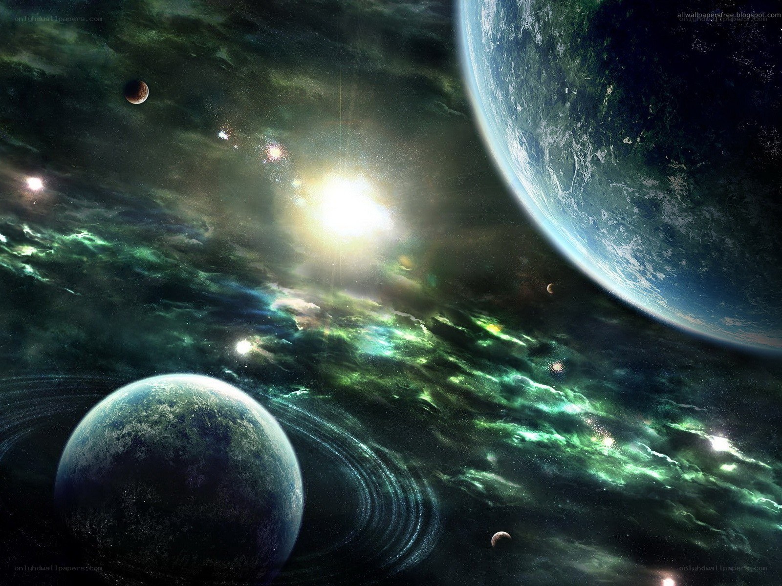 Cosmic planet scene