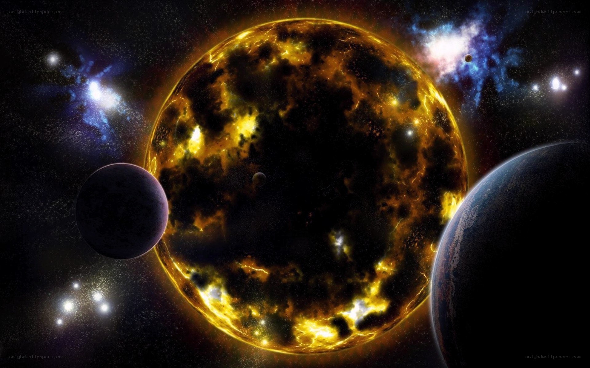 Cosmic planet scene