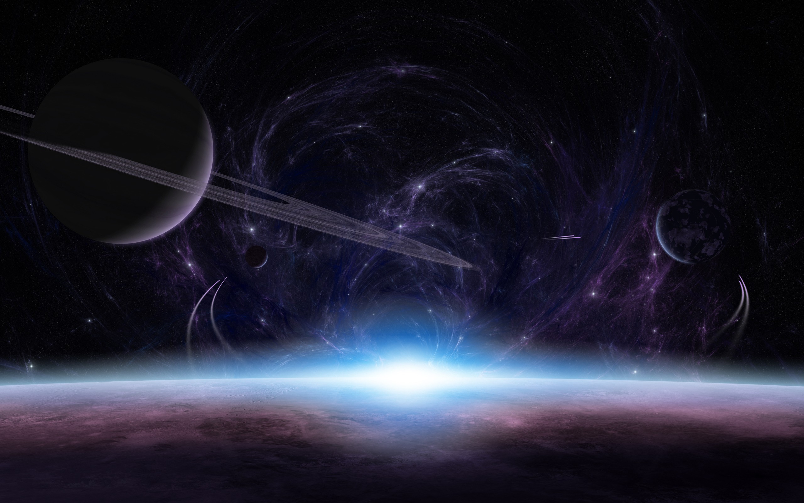 Cosmic planet scene
