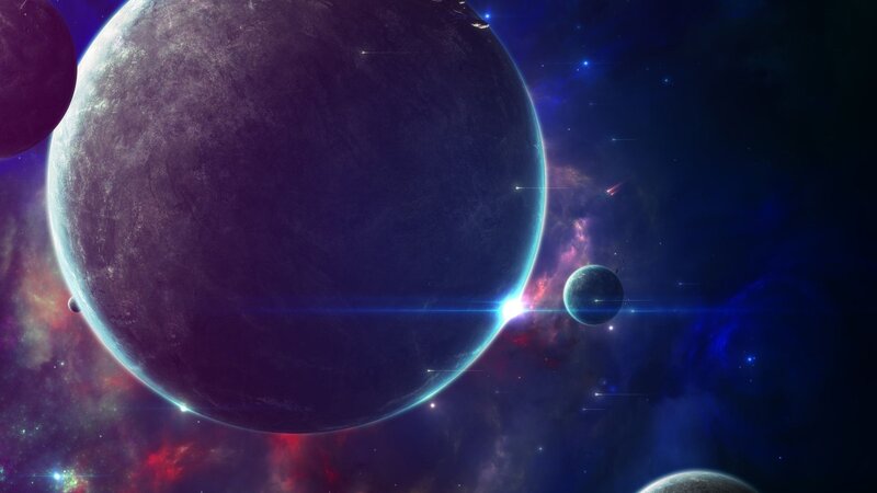 Cosmic planet scene