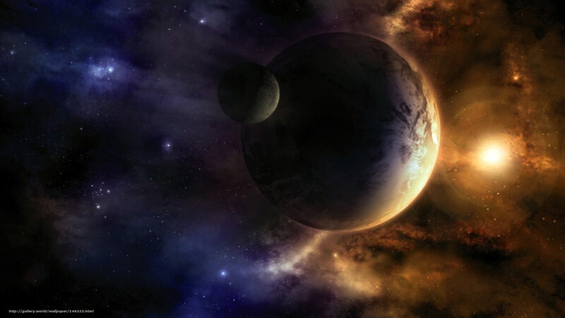 Cosmic planet scene