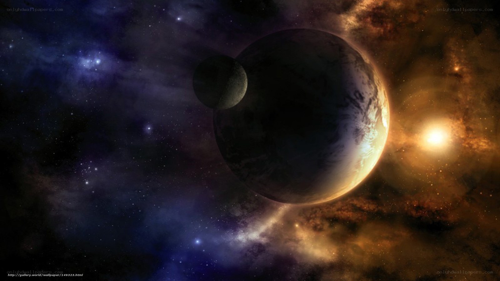 Cosmic planet scene