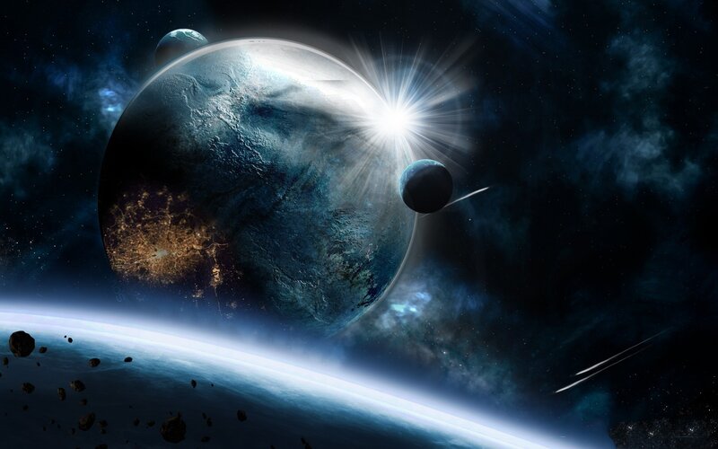 Cosmic planet scene