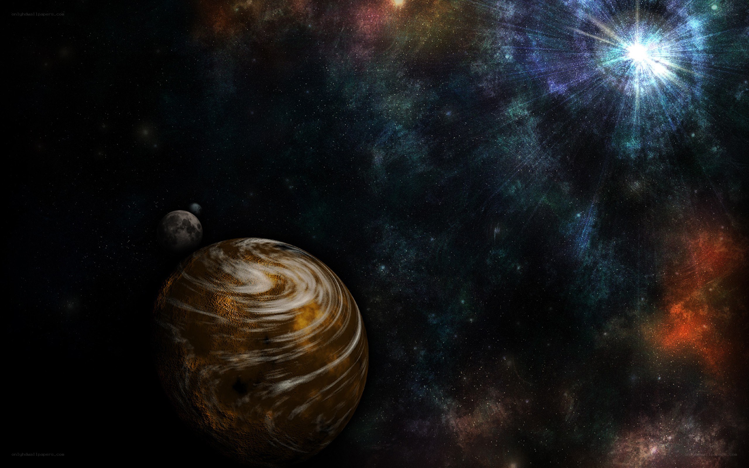 Cosmic planet scene