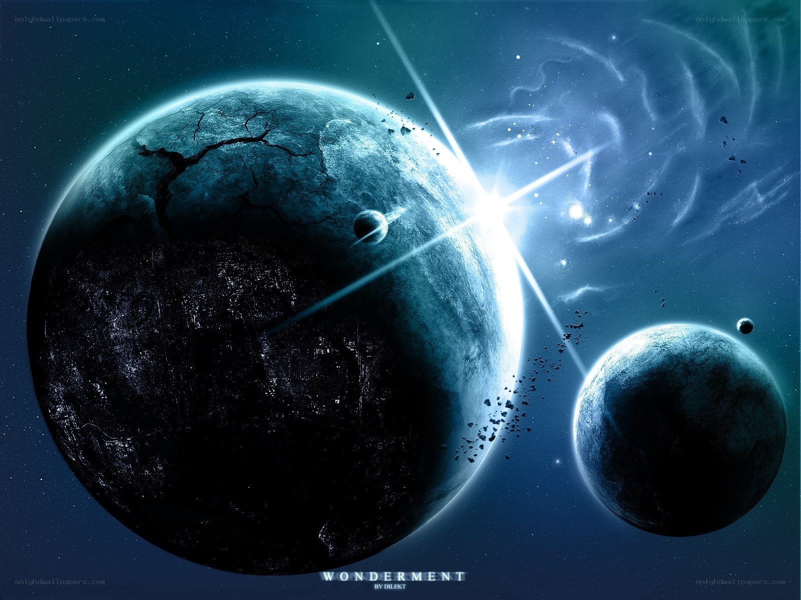 Cosmic planet scene