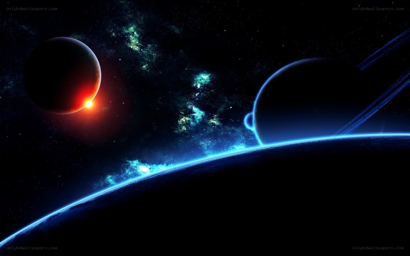Cosmic planet scene