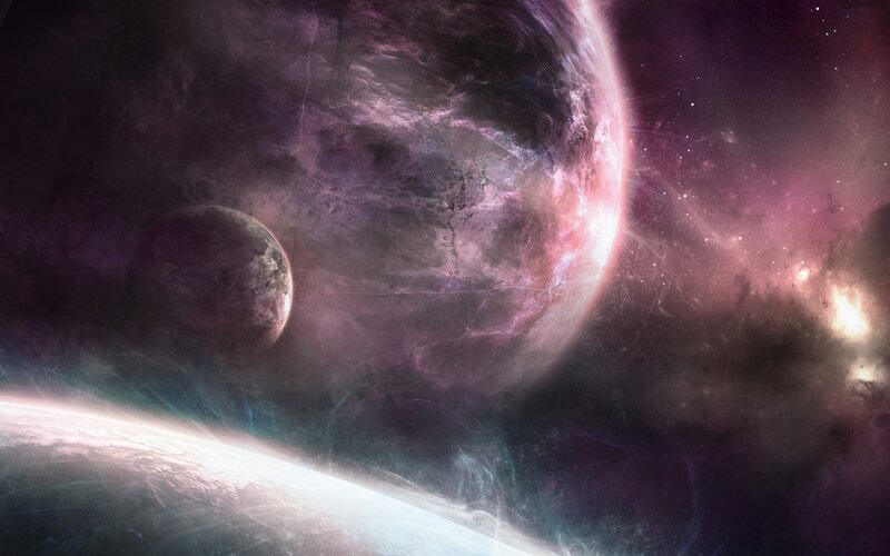 Cosmic planet scene