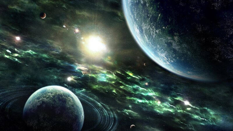 Cosmic planet scene