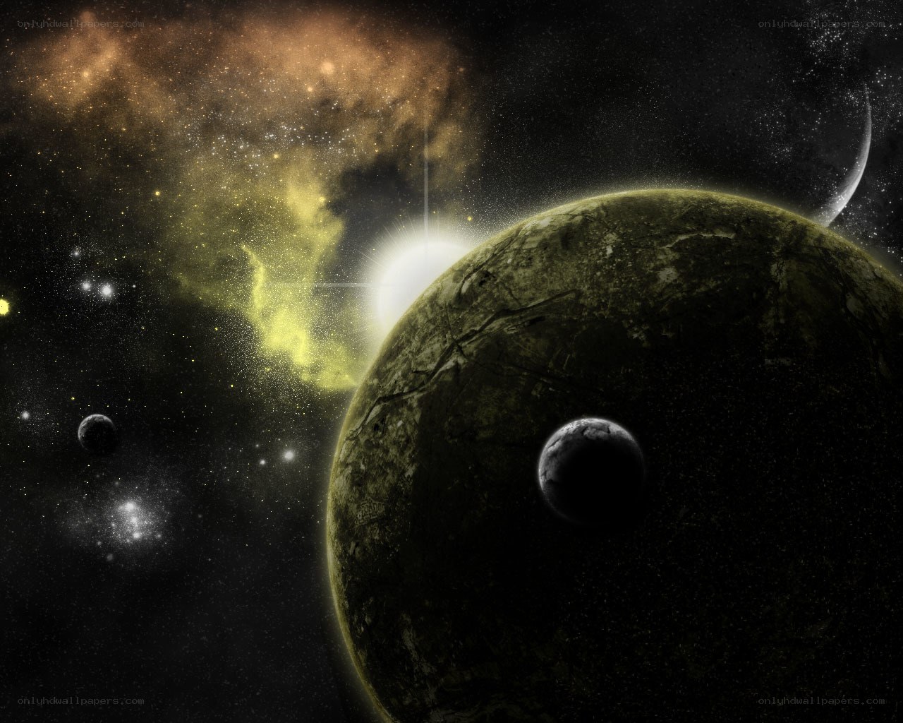 Cosmic planet scene