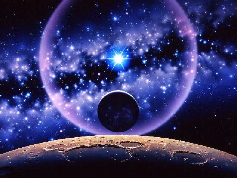 Cosmic planet scene