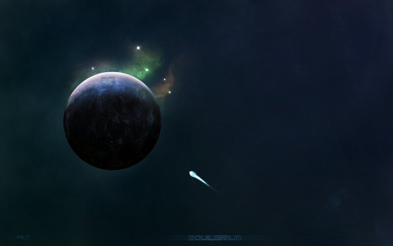 Cosmic planet with comet