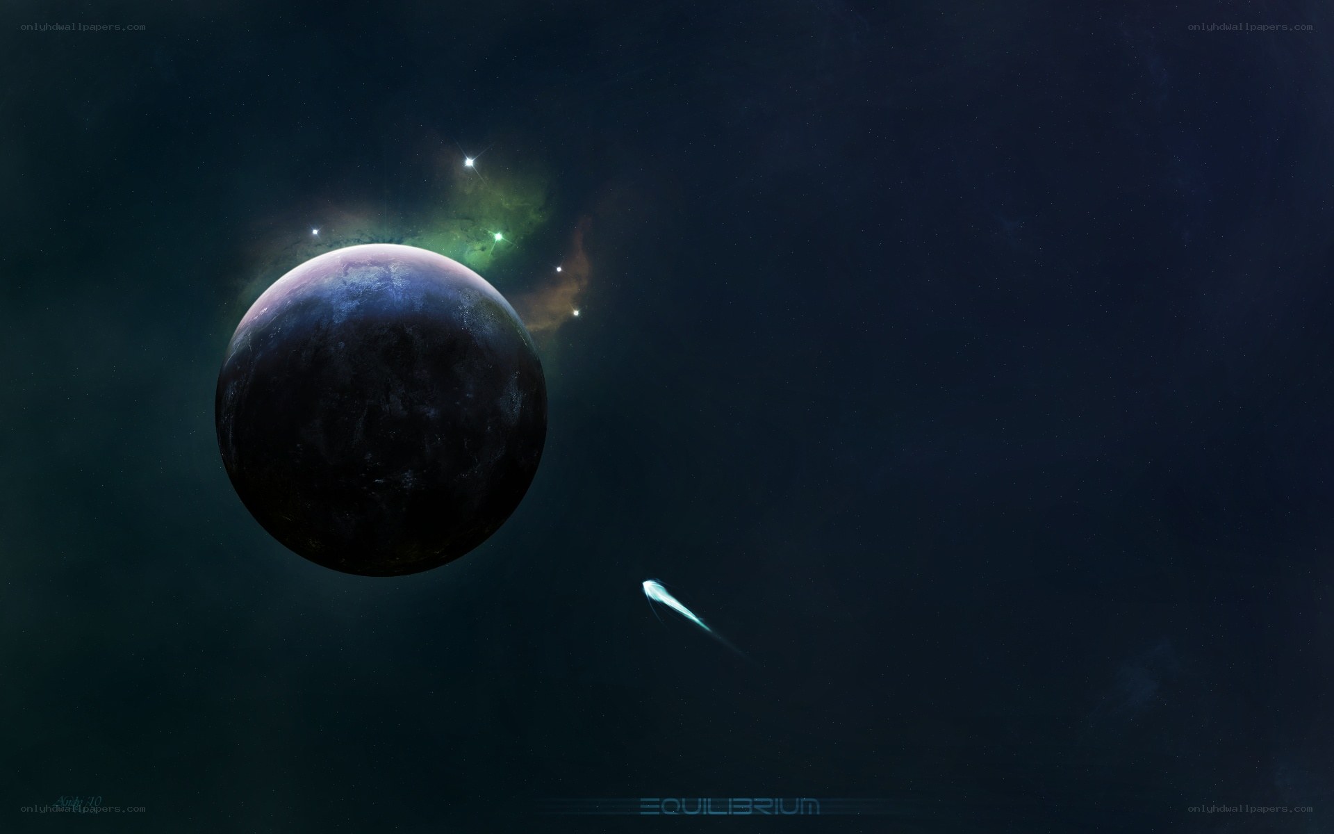 Cosmic planet with comet
