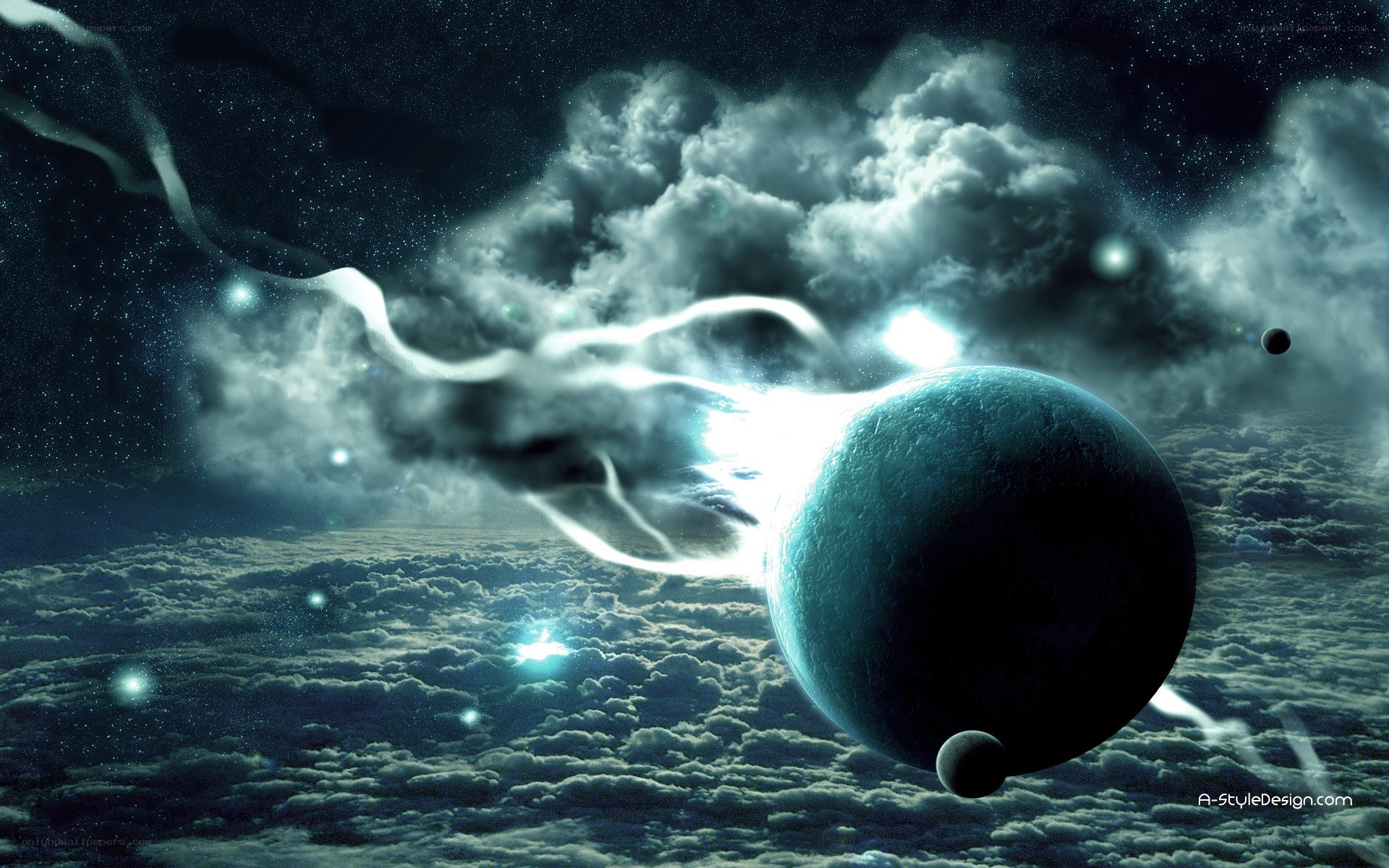 Cosmic planet with energy beam