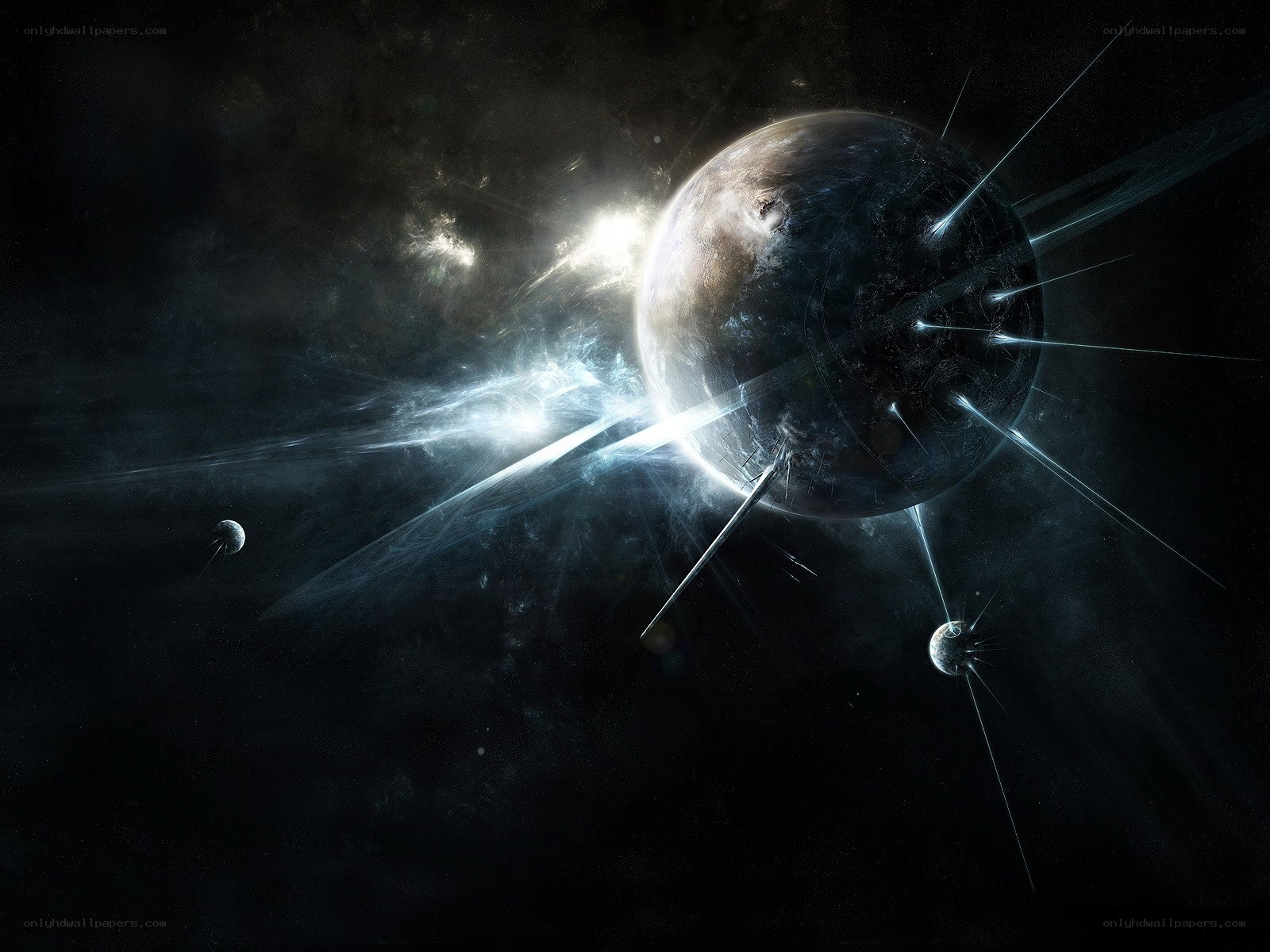 Cosmic planet with energy beams