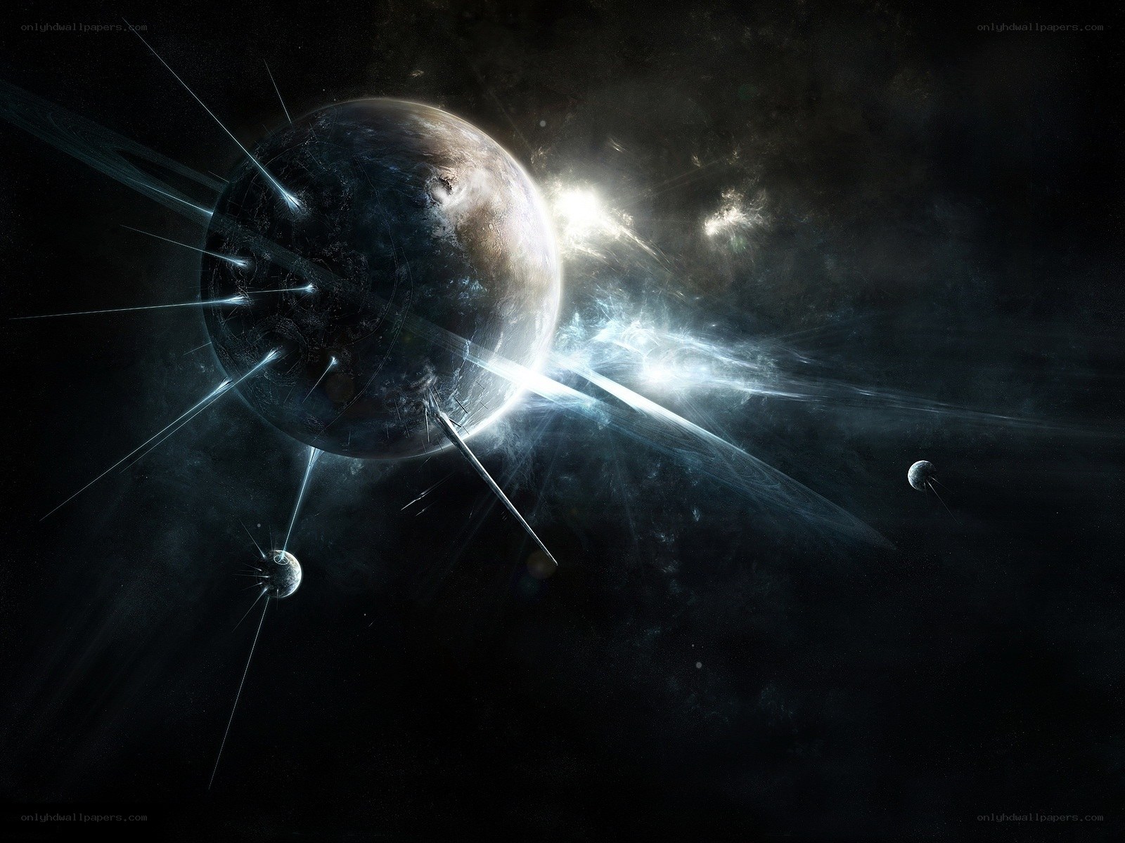 Cosmic planet with energy beams