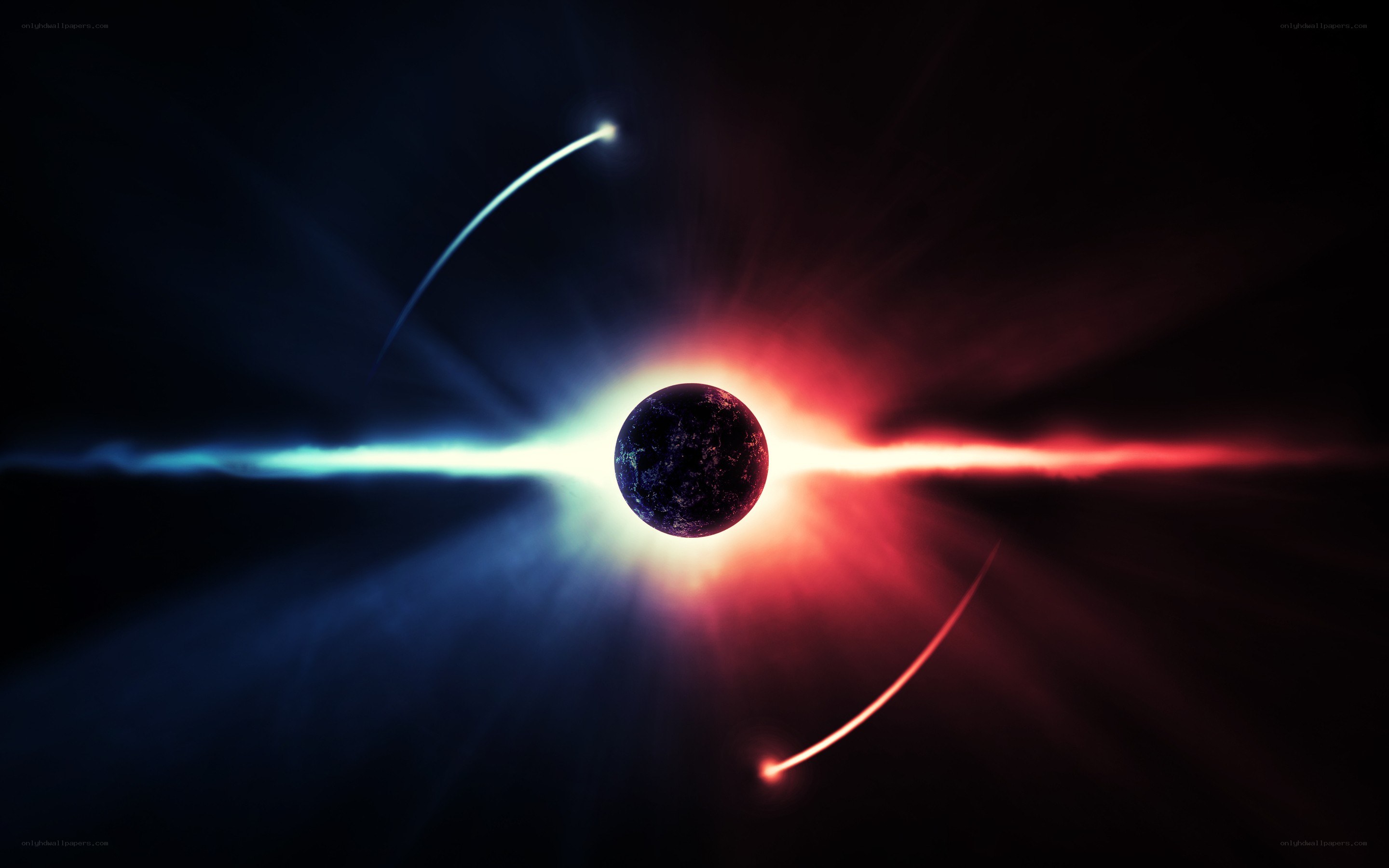 Cosmic planet with energy beams