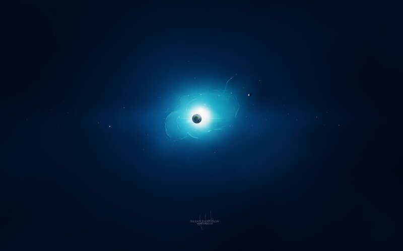 Cosmic planet with glowing aura