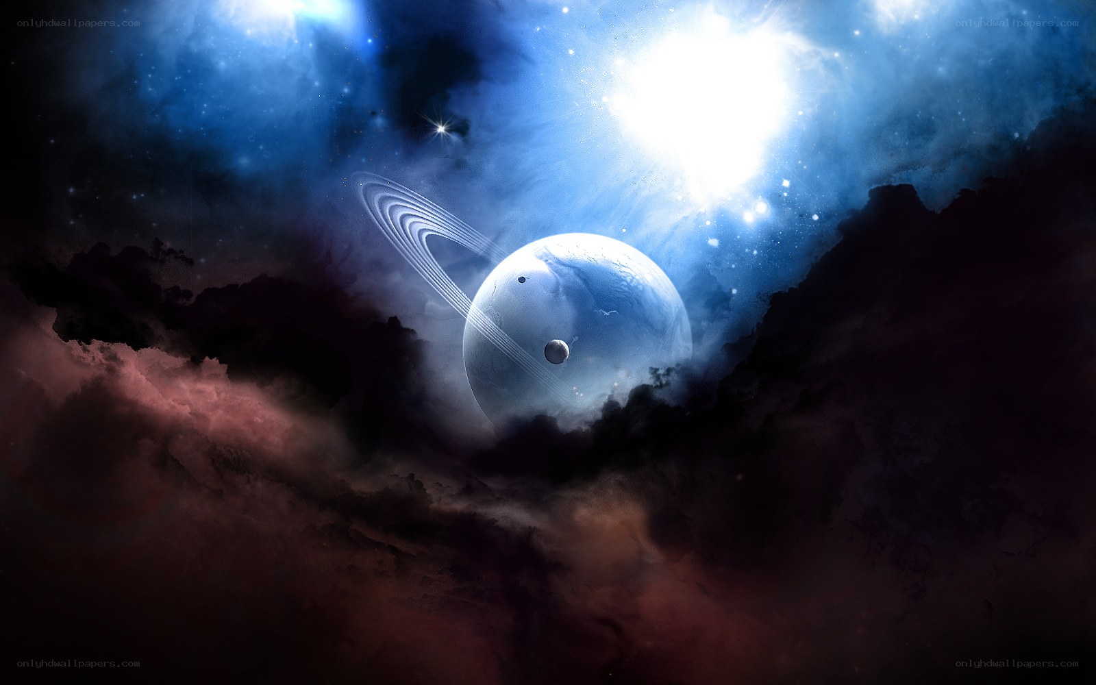 Cosmic planet with rings