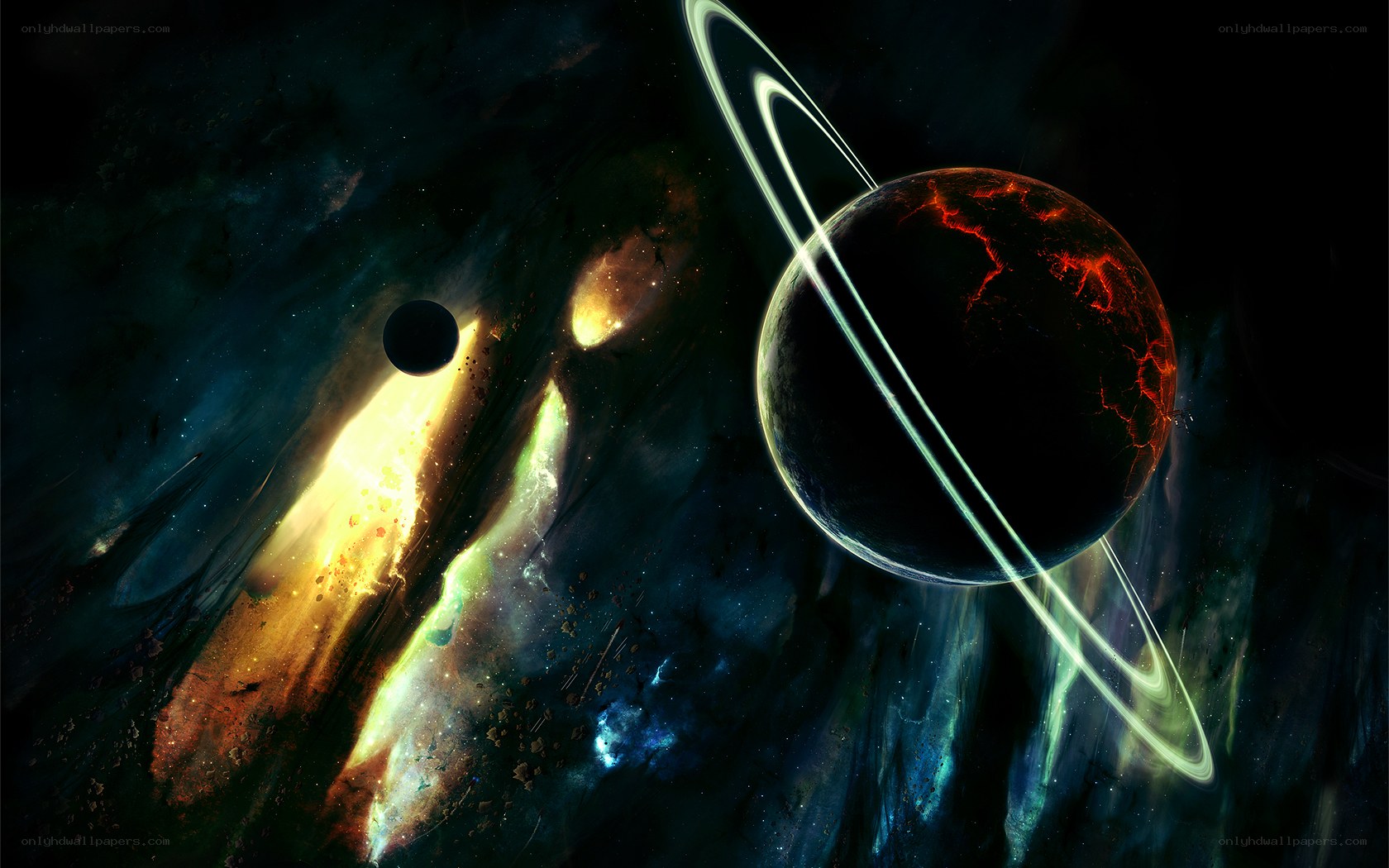 Cosmic planet with rings