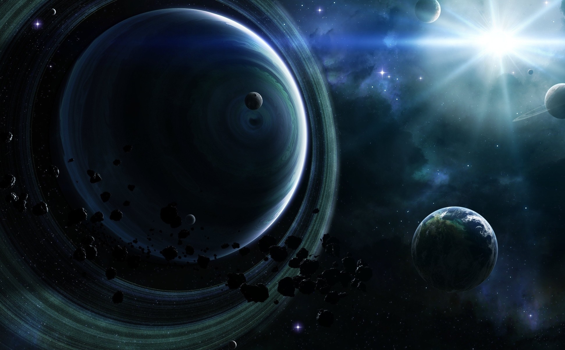 Cosmic planet with rings
