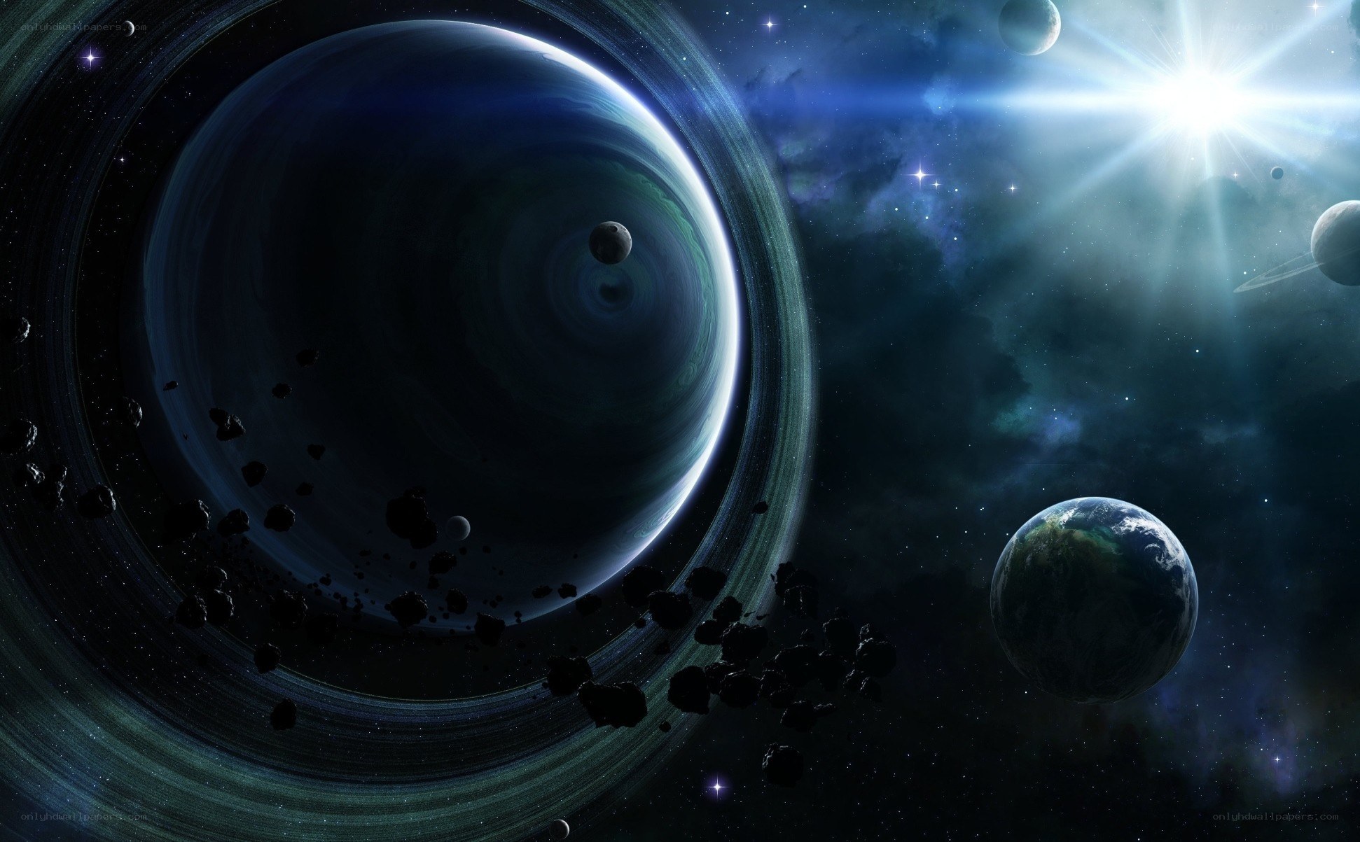 Cosmic planet with rings