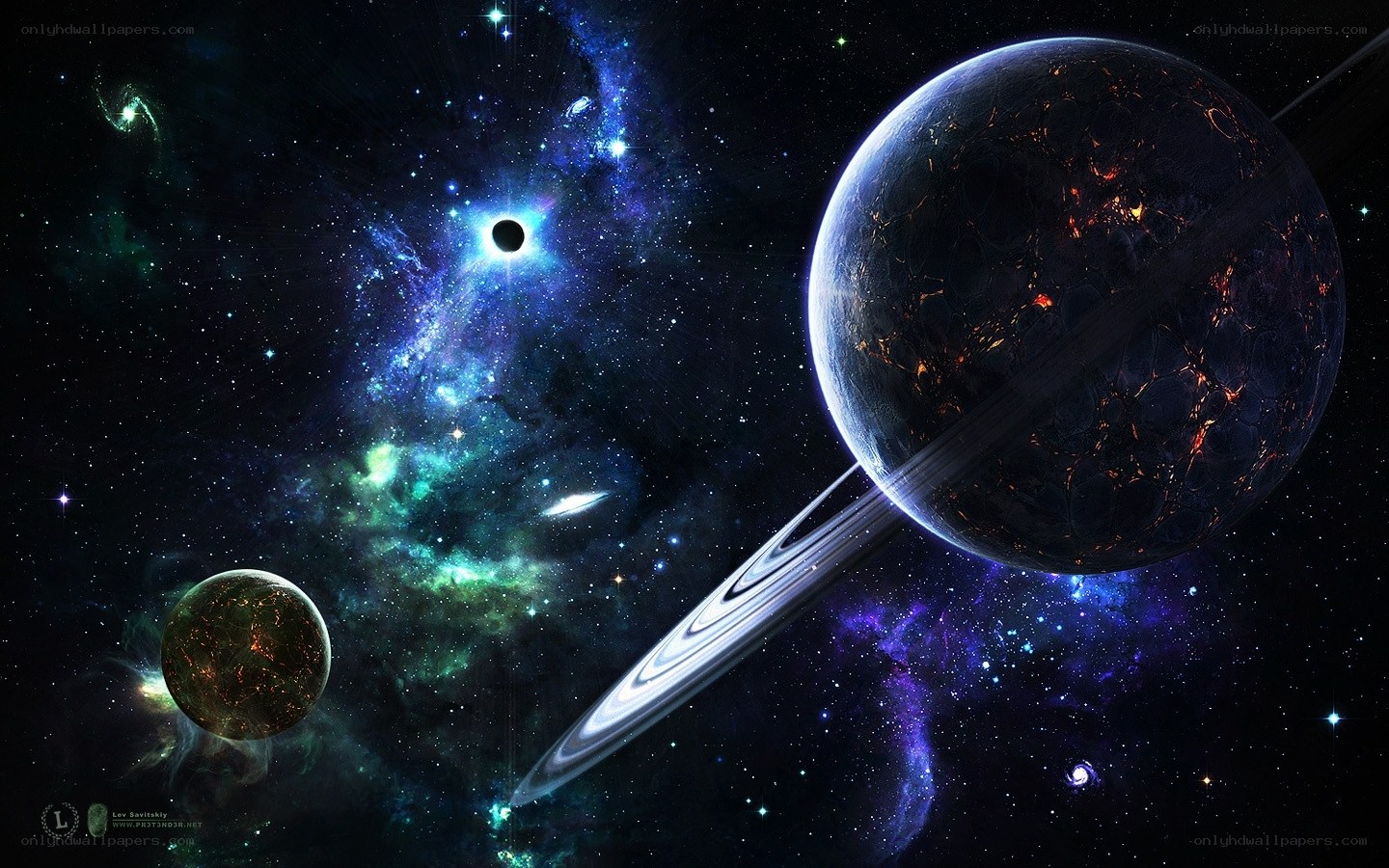 Cosmic planet with rings