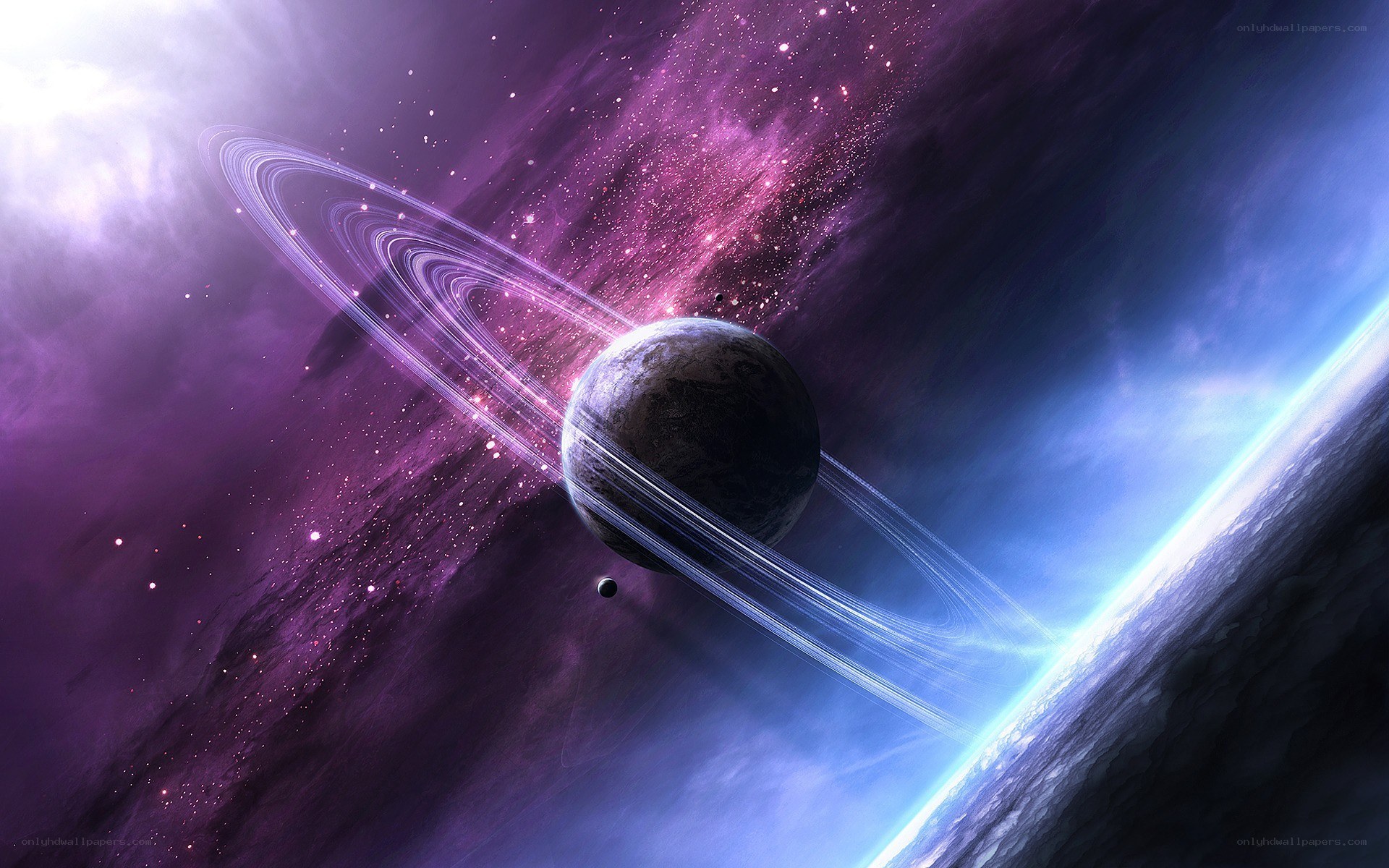 Cosmic planet with rings