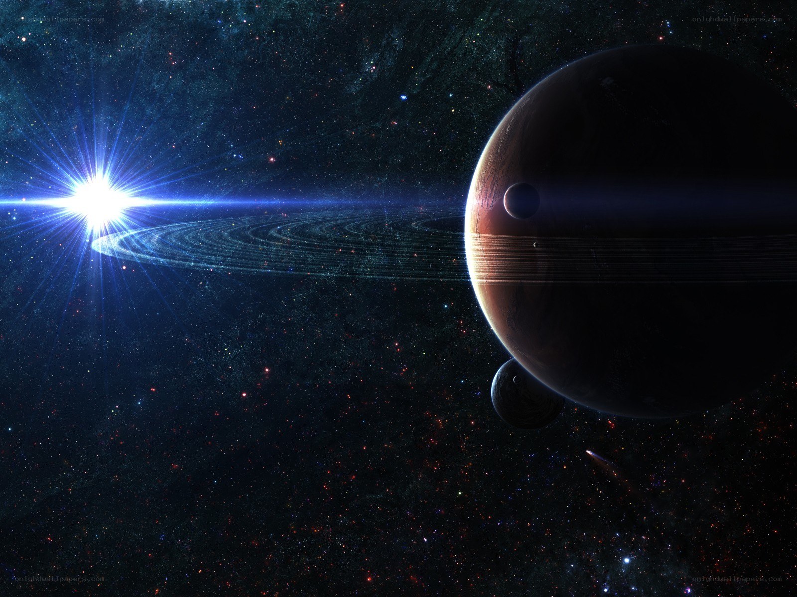 Cosmic planet with rings
