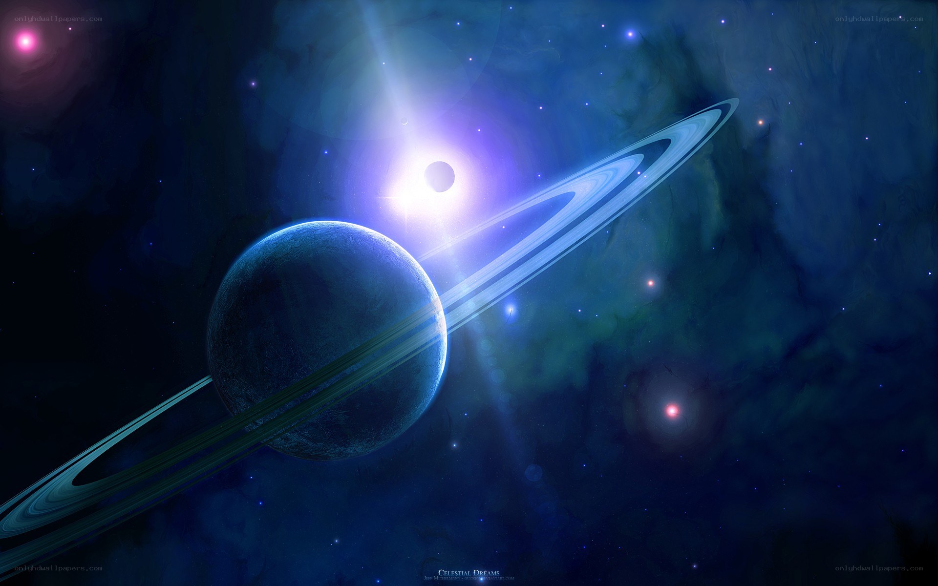 Cosmic planet with rings