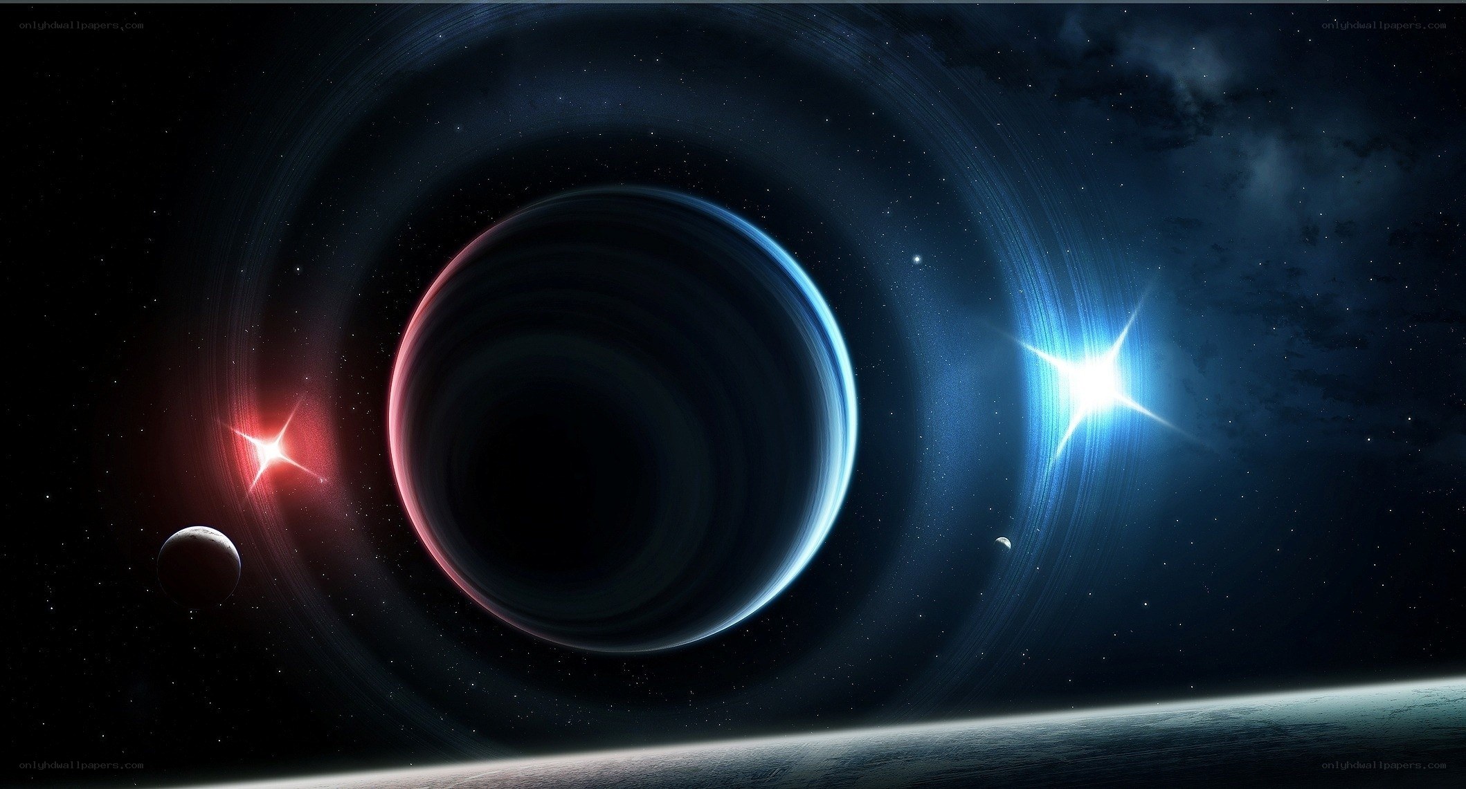 Cosmic planet with rings