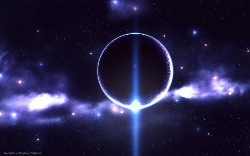 Cosmic planet with starlight