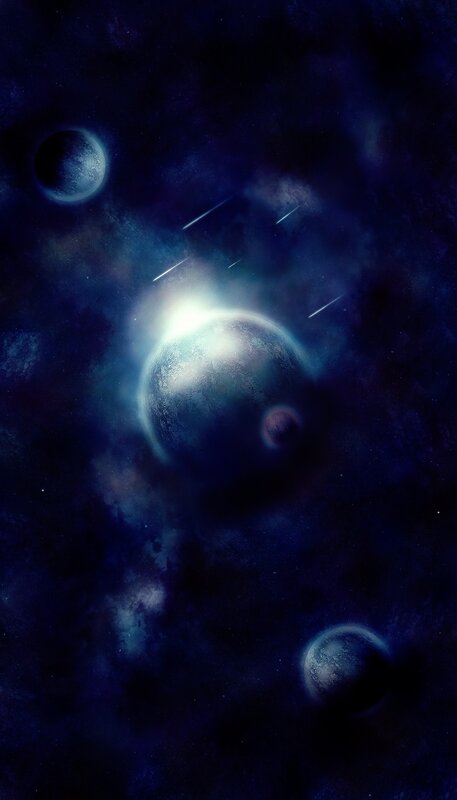 cosmic planets and meteors