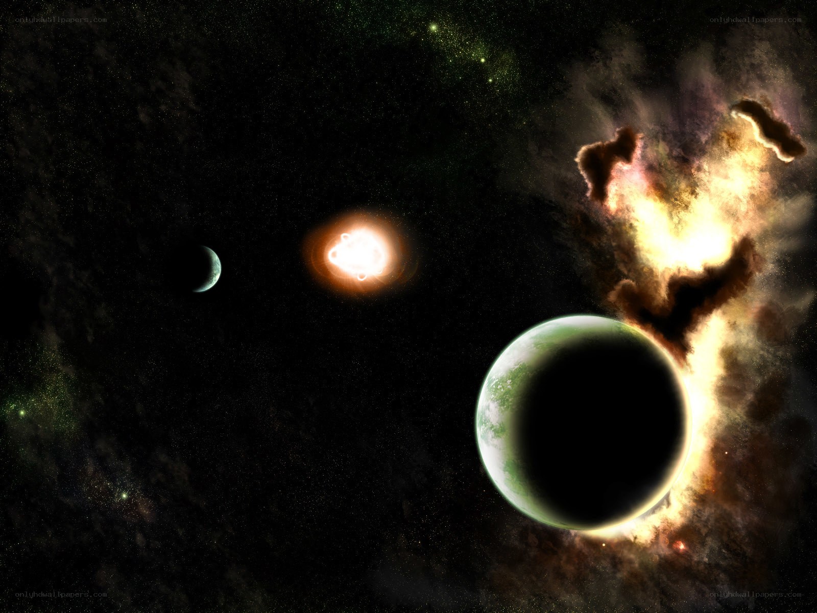 Cosmic planets and nebula