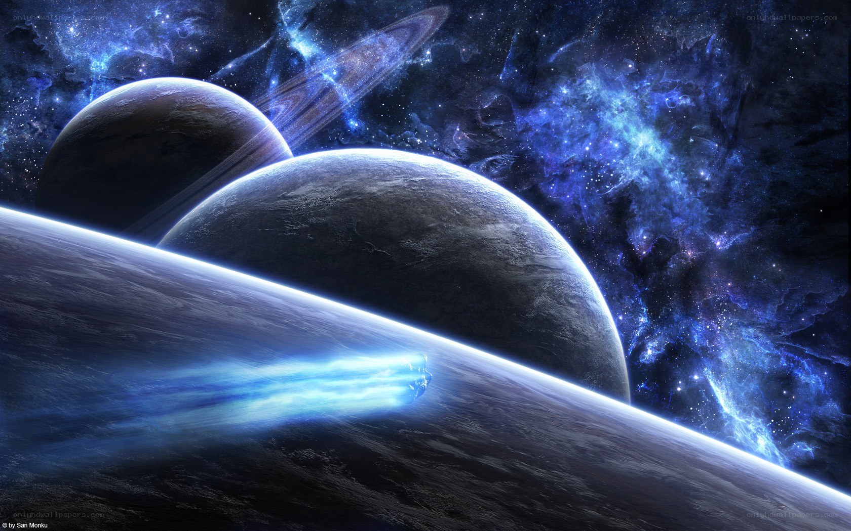 Cosmic planets and nebula
