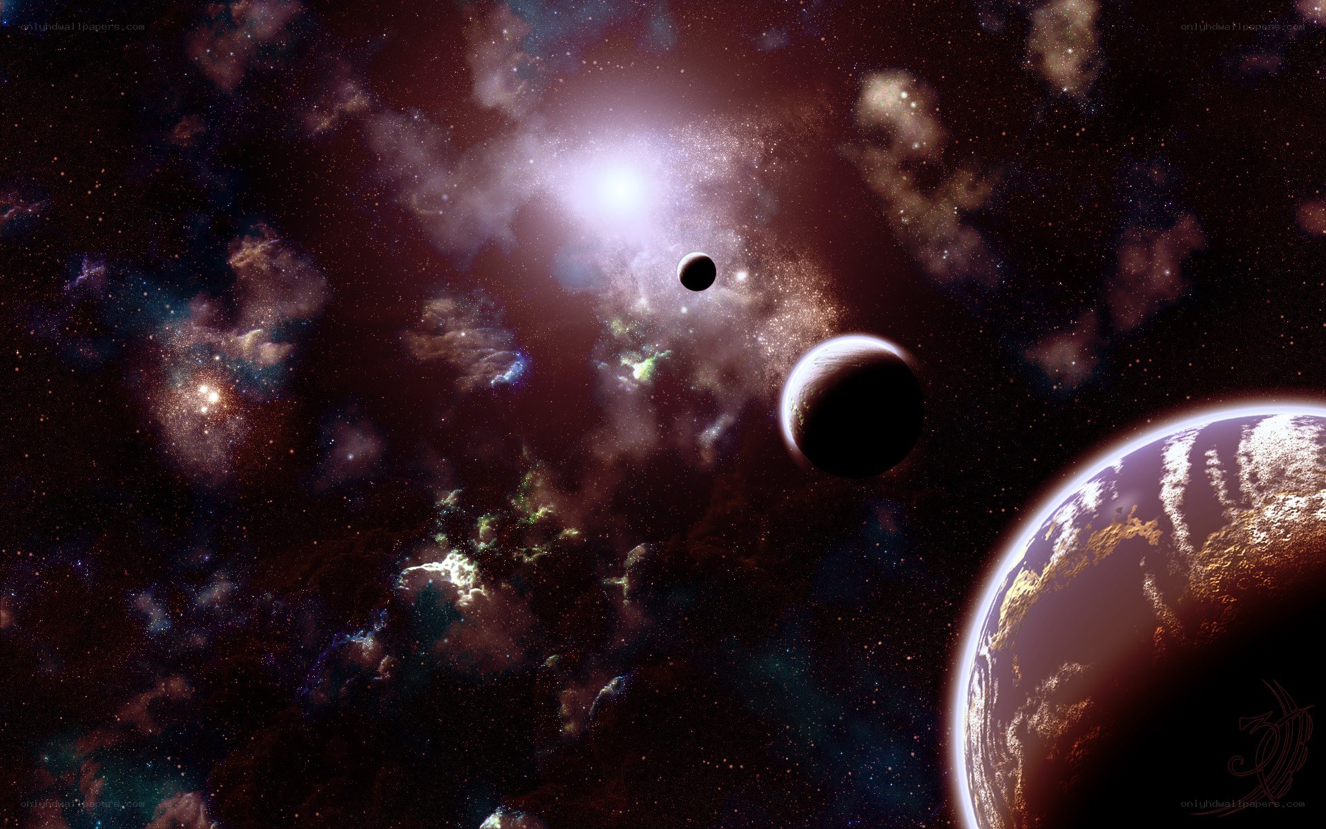 Cosmic planets in nebula