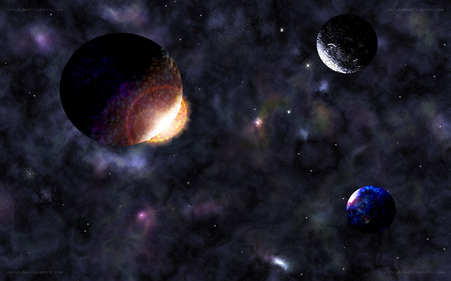 cosmic planets in nebula