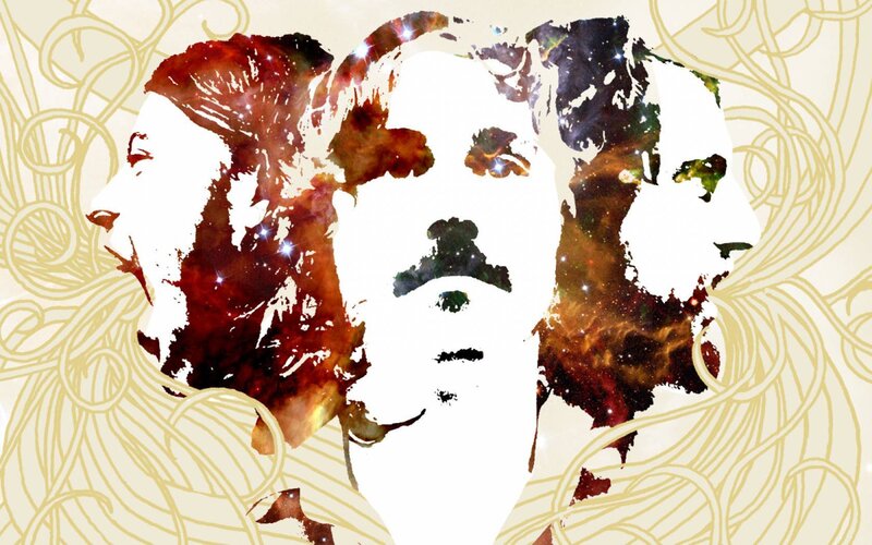 cosmic portrait of three faces