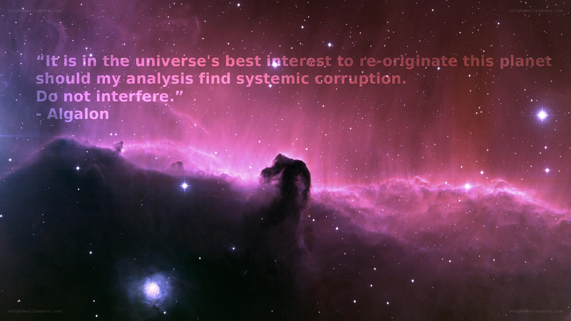 Cosmic quote on corruption