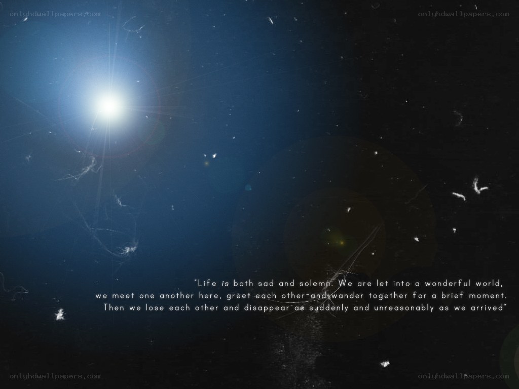 Cosmic quote with lens flare